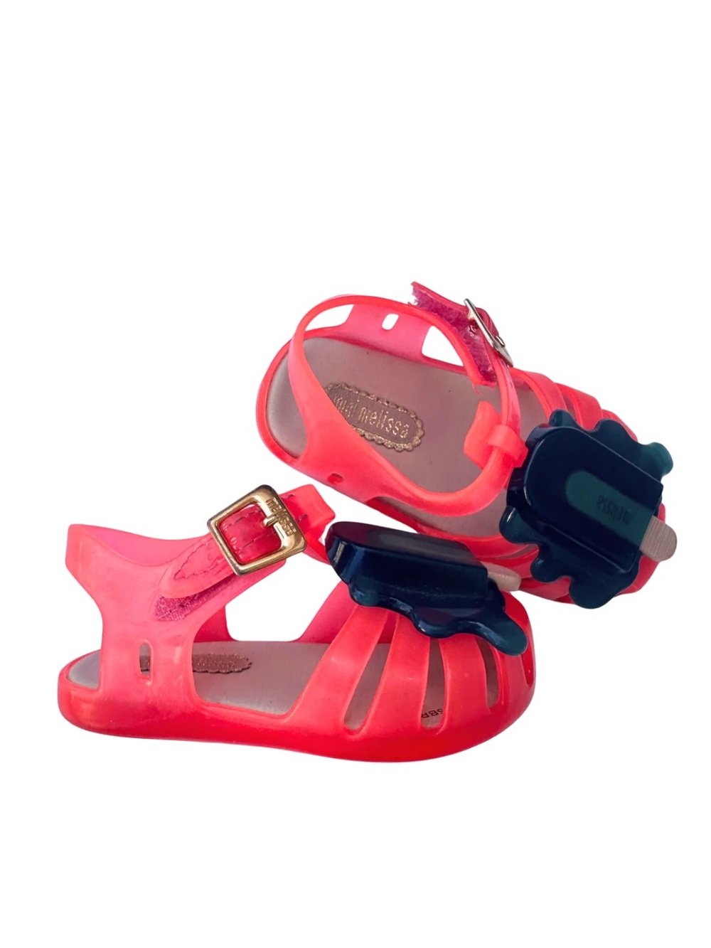 Melissa Pink Jelly Sandals with Blue Popsicle Accent - Picture 2 of 3